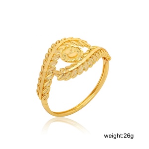 Bộ nhẫn và vòng tay mạ vàng 24k phong cách cổ điển bằng đồng thau, thiết kế mắt thời trang, quà tặng cưới, khuyến mãi JXX Dubai Ả Rập Xê Út - Product Image 5