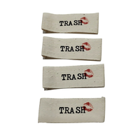 Étiquette personnalisée en coton imprimé, étiquette tissée pour l'entretien des vêtements, étiquette de taille de marque pour vêtements, accessoires de couture, étiquette à coudre pour T-shirt