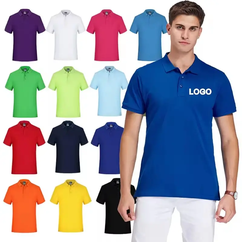 यिजिन कस्टम लोगो फैशन टी शर्ट उच्च गुणवत्ता वाले पुरुषों की कैजुअल पोलो शर्ट 100% कॉटन पिक प्रिंटिंग छोटी आस्तीन वर्दी गोल्फ पोलो शर्ट