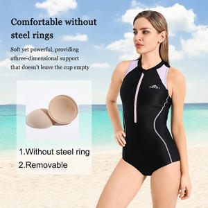 Zwarte mouwloze badpak met eigen logo, sexy strandkleding voor dames, zwempak voor sport en wedstrijden. - Product Image 3