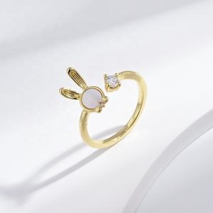 Anillo de Plata de Ley 925 con Diseño de Panda, Personalizado, con Piedras Preciosas, Chapado en Oro, Anillos Apilables para Chicas, Precio de Fábrica - Product Image 2