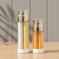Nouvelle Arrivée Flacons Pompe Airless à Double Chambre en Plastique ABS PP pour Emballage de Sérums, Crèmes Visage et Nettoyants Faciaux