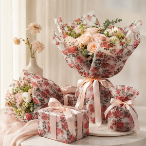 Blooming Flowers Solid Series Ink Printed OPP Film Waterproof Gift Flower Wrapping Paper For Floral Arrangements - Product Image 1
