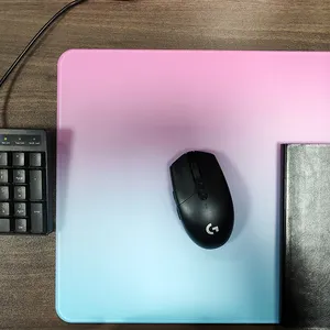 Factory Custom High quality UV Print Cheap Keyboard Anti-fingerprint tempered glass Large Mouse Pad