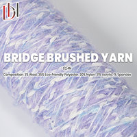 1/2.4N Bridge Brushed Yarn 3% Wool Blended Eco Polyester Speckled Fluffy Fancy Yarn