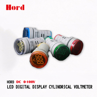 Voltmètre miniature électrique Hord AD16-22DSV, affichage numérique LED haute luminosité, écran rond de grande taille