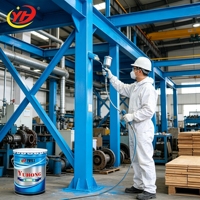 Peinture Alkyde Prête à l'emploi Anti-Corrosion Liquide à Séchage à l'Air, Prix Usine, pour Structures en Acier Intérieures, 2 Couches, Durable