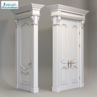 Portes doubles intérieures en bois massif de forme élégante en blanc de Foshan Seeyesdoor pour chambre à coucher