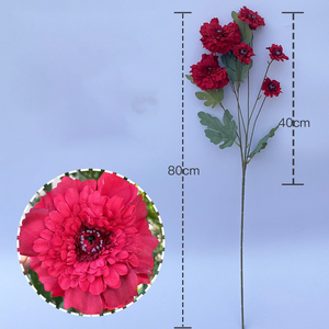 Nuevo <span class=keywords><strong>Ramo</strong></span> de Flores Artificiales de Gerbera de 6 Cabezas, Arreglos de Crisantemos, <span class=keywords><strong>Ramo</strong></span> de Flores para Decoración de Bodas - Product Image 5