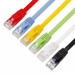 Best Price Flat <strong>Cat6</strong> RJ45 UTP Patch Cord 1m And 5m Insulated Ethernet Network <strong>Cable</strong> PVC Jacket - Product Image 1