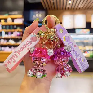 3D phim hoạt hình dễ thương quái vật Mickey Minnie gấu thiết kế Keychain mềm cao su xe vòng chìa khóa phụ kiện tùy chỉnh búp bê Túi ba lô Mặt dây chuyền