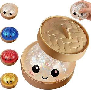 0728 Jouet anti-stress souple en forme de boulette vapeur avec paillettes laser, à rebond instantané, pour ventes en direct - Product Image 1