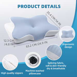 Bantal ortopedi kupu-kupu ergonomis, penopang leher busa memori untuk tidur tengkuk pereda nyeri - Product Image 6