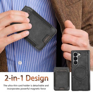 Custodia Magnetica Pieghevole con Porta Carte per <span class=keywords><strong>Samsung</strong></span> Fold 8 7 6 5 4 3 Pixel <span class=keywords><strong>10</strong></span> Pro, <span class=keywords><strong>Cover</strong></span> Sottile in Pelle con Protezione Schermo - Product Image 4