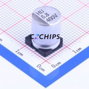 ตัวเก็บประจุอิเล็กโทรไลต์อะลูมิเนียมแบบ SMD รุ่น HU2G6R8M-CRG12, ขนาด D10xL12.5 มม. 6.8uF 20% 400V 10 มม. - Product Image 1