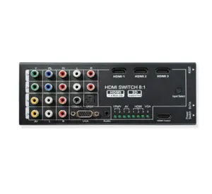 Digital de última generación Multi-funcional HDMI Audio Extractor con 8 entradas a 1 salida HDMI con óptica/Coaxial 5,1 canal
