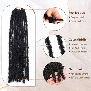 Usine En Gros <span class=keywords><strong>Faux</strong></span> Artisanat Dread <span class=keywords><strong>Locks</strong></span> <span class=keywords><strong>Crochet</strong></span> Tressage Extension De Cheveux Africains En Détresse Papillon Locs 24 Pouces - Product Image 4