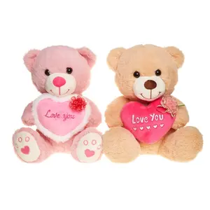 Mainan Mewah Hadiah Anak Perempuan Teddy Beruang Grosir Cinta Kamu Hari Valentine Boneka Beruang Teddy Lembut dengan Hati