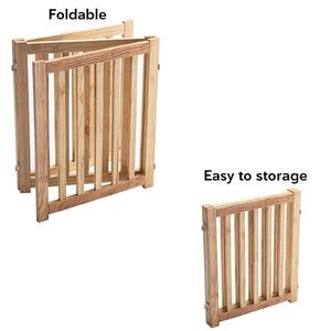 Barrière autoportante en bois massif pour animaux de compagnie, barrières en bois pour chiens pour les portes, clôture en bois naturel pour chiens pour la maison - Product Image 5