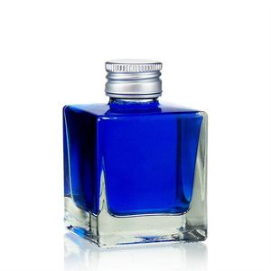 100ml Chai Thủy Tinh Phẳng với vít nắp nhôm hình khối sậy khuếch tán chai - Product Image 1