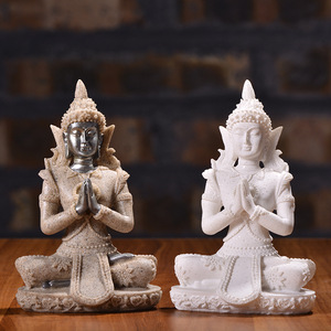 Artesanías chinas resina arena escultura Fengshui riqueza suerte estatua hogar meditación regalo Sudeste asiático <span class=keywords><strong>Buda</strong></span> - Product Image 2