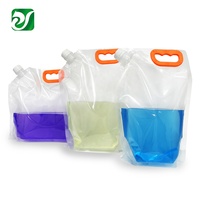 Sac à eau de rangement Transparent pliable, 1l, 1,5 l, 2l, 5l, grand emballage liquide, pochette à bec avec poignée