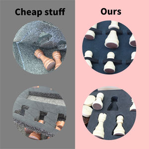 Jeu d'échecs en <span class=keywords><strong>bois</strong></span> avec minuterie numérique 15.5 pouces, jeu d'échecs en <span class=keywords><strong>bois</strong></span>, rangement intérieur, pièces d'échecs, horloge, échiquier pliable - Product Image 6