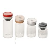 Flacon en verre stérile transparent, flacon en verre jetable pour liquides avec bouchon en caoutchouc