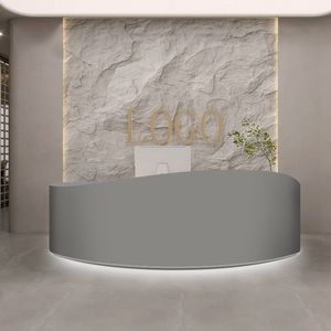 Banco della Reception moderno minimalista a forma <span class=keywords><strong>di</strong></span> arco per matrimoni piccoli saloni <span class=keywords><strong>di</strong></span> bellezza <span class=keywords><strong>estetica</strong></span> medica laccata cassa bancone - Product Image 3