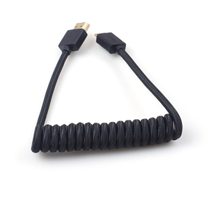 <span class=keywords><strong>H</strong></span> D M <span class=keywords><strong>I</strong></span> Macho a MINI <span class=keywords><strong>H</strong></span> D M <span class=keywords><strong>I</strong></span> Hembra Nylon Cable en espiral Negro/Rojo - Product Image 4
