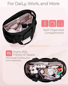 Multi-Pocket Large Capacity Tote <b>Bag</b> with Laptop Compartment Featherweight Water-Repellent Fabric <b>Trolley</b> <b>Sleeve</b> for Daily Use - Product Image 3