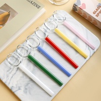 Cuillères à lait et à café au design minimaliste créatif, manche coloré, verre résistant à la chaleur, marque LONGXIN, modèle Lx001