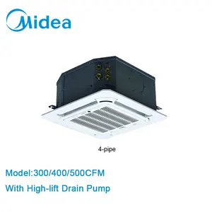 Midea 750cfm Fcu 4-weg Cassette Met Grote Luchtuitlaat Verwarmingskoelsysteem Gekoeld Water Cassette Type Fcu Ventilator Coil Unit