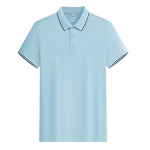 <b>Polo</b> Shirt Solid Color Short Sleeve Contrast Trim Polyester Daily Wear - Product Image 4