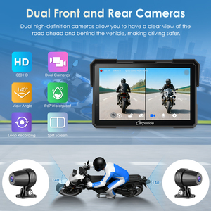 Carpuride W702Plus Grabadora de Conducción para Motocicleta de 7 Pulgadas con Pantalla Táctil, Cámara Inalámbrica, Carplay/Android Auto, Resistente al Agua IP67 - Product Image 4