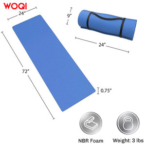 Esterilla de yoga Woqi de 6 mm de grosor, antideslizante, para danza, fitness, uso doméstico, color azul pavo real, rectangular - Product Image 4