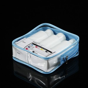 Trousse de toilette portable en PVC transparent avec fermeture éclair, grande capacité, étanche, pour rangement de cosmétiques, forme rectangulaire, rangement domestique - Product Image 1