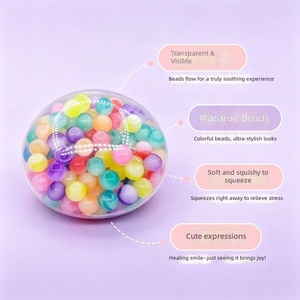 Giocattolo Antistress Arcobaleno Bestseller, Trendy <span class=keywords><strong>e</strong></span> Colorato, con Perle Giganti <span class=keywords><strong>e</strong></span> Design Realistico di Panino al Vapore, Creativo in Gomma - Product Image 1