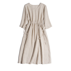<span class=keywords><strong>Robe</strong></span> décontractée pour <span class=keywords><strong>femme</strong></span> sur mesure, <span class=keywords><strong>manches</strong></span> <span class=keywords><strong>courtes</strong></span>, rouge rose, 100% lin, col en V, mini <span class=keywords><strong>robe</strong></span> en lin, <span class=keywords><strong>robe</strong></span> d'<span class=keywords><strong>été</strong></span> - Product Image 4