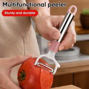 304 Stainless Steel Vegetable <b>Peeler</b> with Rotating Serrated Blade, Multi-Color <b>Peeler</b> with Eye Remover for Commercial Kitchen - Product Image 1