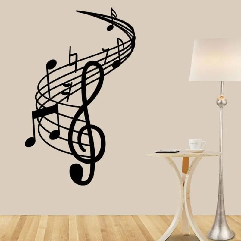 UCHOME Musical Notes Wall Art Stickers Removable Decor Music Room Decals