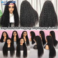 Vente en gros de densité 300 perruque de cheveux vierges bruts sans colle perruque Lace Front Pixie Deep Curly perruque de cheveux humains brésiliens Full Hd Lace Frontal