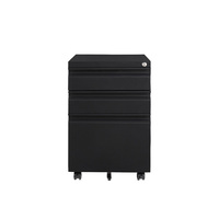 Meuble de rangement mobile sous bureau en acier à 3 tiroirs avec roulettes pour usage professionnel