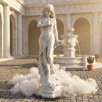 Sculpture de déesse céleste en marbre blanc massif sur mesure - Art figuratif grec-romain personnalisé, fabriqué sur commande avec livraison mondiale