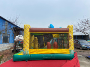Parc de jeux gonflable Safari populaire, toboggan gonflable combiné mignon de dessin animé avec souffleur <span class=keywords><strong>pour</strong></span> la <span class=keywords><strong>location</strong></span> - Product Image 3