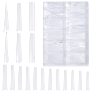 KADS 180 piezas/caja, puntas de uñas transparentes 5XL extra largas sin rastro, uñas postizas de ABS para extensión de uñas de gel acrílico - Product Image 2