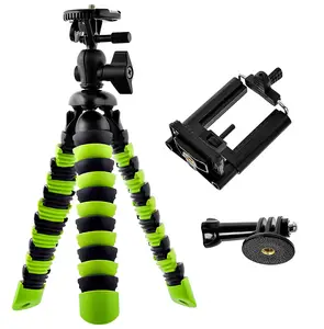 HSU Tripod berdiri portabel ukuran besar, dengan kaki gurita fleksibel untuk kamera ponsel pintar