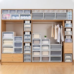 <b>Drawer</b> Style Transparent <b>Plastic</b> <b>Storage</b> Box 20-35L For Clothing Organizer Easy To Clean Standing Type Rectangle - Product Image 2