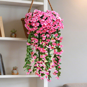 Brocade Flower Artificial Violet <b>Wall</b> Hanging Silk Flowers <b>Large</b> Bouquet Wedding <b>Decorations</b> - Product Image 3
