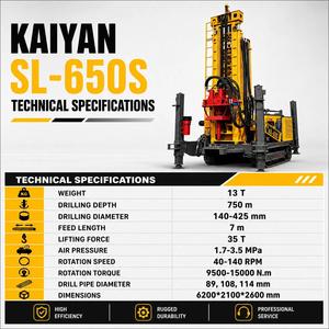Plataforma de Perforación de Pozos de Agua de Grado Industrial KY SL-650S, Perforación de Formaciones de Roca Dura, 750 m de Profundidad, Motor Diésel - Product Image 2